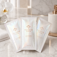 Sachet de luxe blanc nacré à trois soudures latérales pour poudre de beauté |   Échantillon de collagène et de glutathion pour les soins de la peau