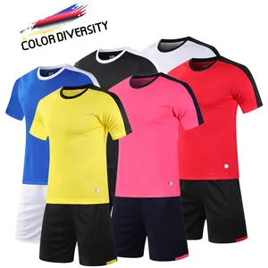 Wholesale Blank Jerseys Full Sublimation Soccer Wear Uniforms Sets Polyester Kids Football Kit Custom Logo Football T-shirts