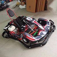 Go Kart Comercial de 1 Plaza para Parque de Atracciones, con Motor de Gasolina de 200cc y Pedal de Freno Ajustable para Pista al Aire Libre