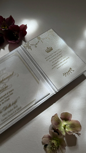 Dapat disesuaikan kristal mewah putih lipat tiga beludru kartu undangan pernikahan amplop tradisional Mariage setelan hadiah ulang tahun - Product Image 6