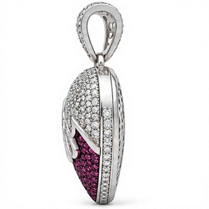 Pendentif Cœur en Cristal Micro-Pavé, Breloque Cœur en Strass pour Collier, Idéal Cadeau et Accessoire de Mode - Product Image 3