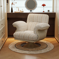 Fauteuil inclinable pivotant à 360° moderne, revêtement en velours rayé ou en chenille, fauteuil d'appoint pour salon, personnalisable
