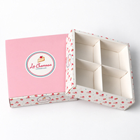 Boîte cadeau pour pâtisserie et desserts, en carton blanc épais 350 g/m², 4 compartiments, avec séparateurs pour tartes et cheesecakes, boîte alimentaire en papier