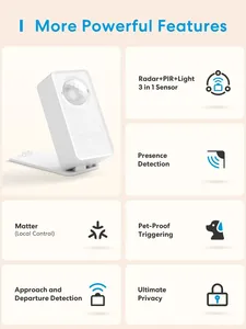 Détecteur de présence humaine WiFi <span class=keywords><strong>Meross</strong></span> EU/US Matter MS600, détecteur radar avec capteur de luminosité/distance pour maison intelligente - Product Image 2