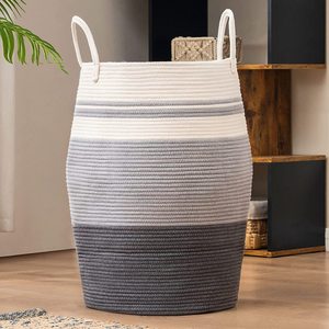 Grand Panier à Linge Moderne en Corde Tressée avec Poignées pour la Décoration d'Intérieur - Product Image 2