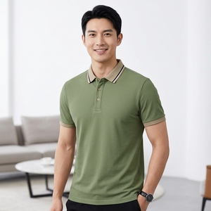 OEM Custom Logo Silk Screen Printed Solid Plain Dyed Breathable Summer <b>Men's</b> for <b>Shirt</b> Short Sleeve - Product Image 3