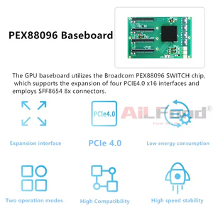 Carte d'extension PCIe 4.0 AiLFond PEX88096 de haute qualité pour 4 GPU, 4 emplacements pour cartes graphiques, carte mère pour serveur de station de travail - Product Image 4