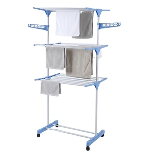 Séchoir à <span class=keywords><strong>linge</strong></span> pliable pour la famille, support de séchage mobile en métal, gain de place, avec roulettes - Product Image 1