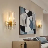Lustre europeu moderno k9, revestido, ferro, cristal, decorativo, para áreas internas, lâmpada de parede para sala de estar, quarto