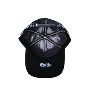 Nueva Llegada Gorra de Béisbol de Calidad Original Plateada con Diseño de Llama de 5 Paneles, Bordado Lateral, Visera de Ante y Forro de Satén con Pedrería