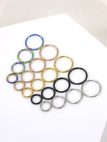 Anneaux multi-usages en acier inoxydable chirurgical 316L, multicolores et multi-tailles, à charnière, sans soudure, pour septum, nez et oreilles