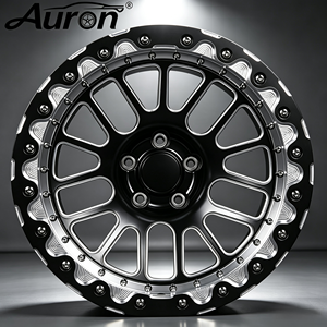 Nouvelle jante en alliage d'aluminium Auron, noir brillant avec face usinée, multi-branches, monobloc moulé, pour la mise à niveau des voitures particulières - Product Image 4