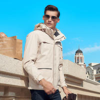 Nouvelle conception, veste d'hiver coupe slim grande taille, coupe-vent, résistante à l'eau, trois en un, pour homme, à capuche, en duvet épais