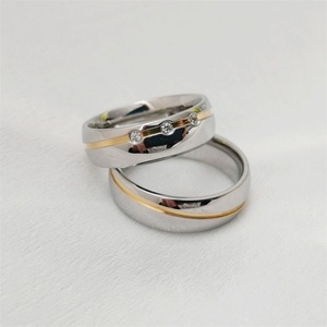 Anillos de Moda para Mujer, Anillos de Compromiso con Circonita y Diamantes, Anillos de Acero Inoxidable para Pareja, Venta al Por Mayor - Product Image 3