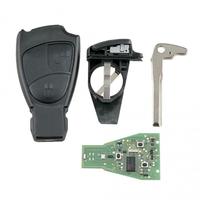 Clé de voiture télécommande noire intelligente 433 MHz à 2 ou 3 boutons avec puce NEC pour Mercedes Benz W169 W202 W203 W208 W210 W245 sans logo