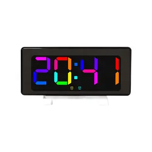 new design mirror desk clock hot selling wholesale digital alarm clock LED Backlight In Stock thermometer display table clock