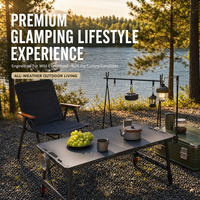 Table de camping ultralégère avec pieds réglables tout-terrain pour le camping en plein air et le glamping, logo personnalisé OEM ODM