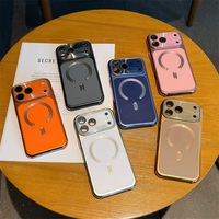 Coque de téléphone magnétique rigide en PC pour iPhone 17 16 15 14, étui de luxe compatible avec la recharge sans fil pour iPhone 17 Pro Max