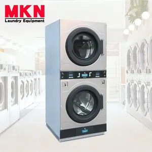 Factory Prices 12kg 15kg 20kg 25kg Self Service Coin or Card Laundry Washing Machine Stacked Washer and Dryer Machine