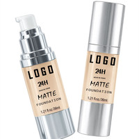 Vente en gros de fond de teint liquide mat à effet flou, couvrant entièrement la peau, imperméable, longue tenue 24 heures, fond de teint pour maquillage