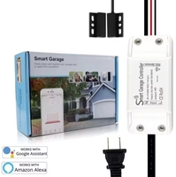 Contrôleur de porte de garage intelligent WiFi Tuya sans concentrateur nécessitant une télécommande d'application Smart Life Compatible avec Google Home Alexa Echo