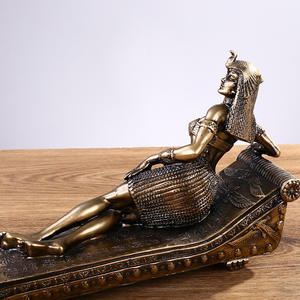 Vente en gros de figurines en résine peintes à la main, modèle Cléopâtre <span class=keywords><strong>VII</strong></span>, reine égyptienne, sculpture artisanale, ornement personnalisé, décoration intérieure - Product Image 3