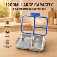 Boîte à bento pour tout-petits Risheng OEM ODM, mignonne, à 3 compartiments, légère, étanche, sans BPA, boîte à lunch scolaire pour enfants avec couvercle en plastique