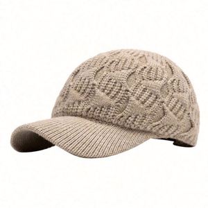 Autumn Winter Women Lady Warm Jacquard Baseball Cap Casual Thickened Fashion Solid Color Knitted <b>Hat</b> - Product Image 1