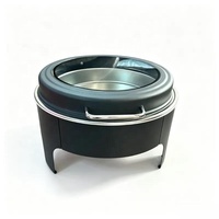 Plats de service chauffants noirs en acier inoxydable de 6 L, alimentés par hydraulique, pour buffets de mariage et banquets d'hôtel
