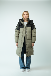 מעיל puffer ארוך יוניסקס שרוול ארוך מרוסק החורף למטה מעילים פרסה ברדס - Product Image 3