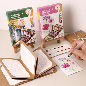 YUELU Juego de 9 Marcadores de Libros de Acuarela, Portátil, con Papel de Acuarela para Pintar, Libro de Colección con Formato de Acordeón y Pinturas - Product Image 6