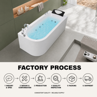 Baignoire de massage Whirlpool OEM moderne, baignoire spa de luxe en acrylique avec jets pour la rénovation des salles de bain d'hôtels et d'appartements aux États-Unis