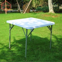 Table pliante de pique-nique 34 pouces, 4 places, carrée, en plastique, bon marché, pour événement, fête, dîner
