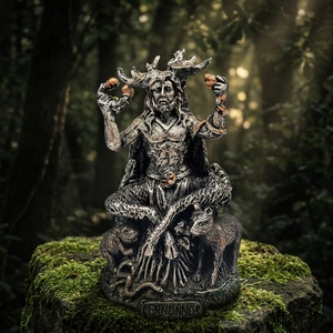 Statua di Cernunnos, Dio Cornuto, in Resina, Figurina Guardiano della Foresta, Scultura Mitologica <span class=keywords><strong>del</strong></span> <span class=keywords><strong>Signore</strong></span> degli Animali, Decorazione Pagana per Casa e Ufficio - Product Image 4