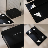 Boîte pliante rigide personnalisée avec logo OEM, en carton noir mat, emballage de marque, boîte cadeau pliable, vente en gros pour petites entreprises