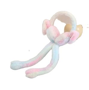 Cappello da festa in peluche a forma di coniglio dalle orecchie lunghe, all'ingrosso dalla fabbrica, con luci LED e magnete airbag, divertente cappello animale per il rientro a scuola - Product Image 4