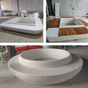 Siège de piscine <span class=keywords><strong>en</strong></span> fibre de verre <span class=keywords><strong>en</strong></span> forme d'arbre, sculpture extérieure, pour parc, école, lit de fleurs de forme personnalisée, chaise-tabouret de loisirs publics pour aménagement paysager - Product Image 3