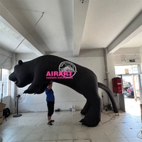 Modèle animal gonflable Panthère Noire facile à installer pour la publicité, ballon gonflable Léopard Lion avec souffleur pour la décoration de fête