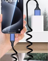 Kabel Pengisian Daya Tipe-C ke USB-A dengan Selubung TPE untuk Pengisian Cepat 15W & Transfer Data USB2.0 5A Kompatibel di Mobil