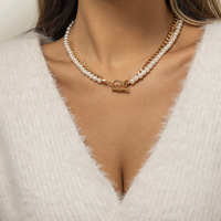 YW Tempérament Imitation Perle Matériel Perle Chaîne Lappé Colliers Perles Collier Pour Les Femmes