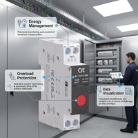 Disjoncteur intelligent Wi-Fi AT Mini MCB 1P 1-63A réglable avec télécommande Ewelink, protection contre les fuites, montage sur rail DIN