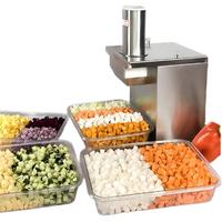 Commerciële groente- en fruitsnijder, -dicer en -slicer van roestvrij staal, elektrische hakselaar/dicer, capaciteit 70 kg/u, kubusvormig