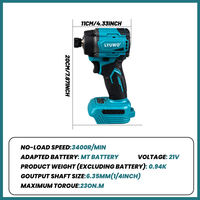 Perceuse-visseuse électrique sans balais LYUWO 230N à couple élevé, kit de perceuse manuelle avec batterie au lithium rechargeable, en fer, pour la construction