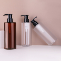 En stock, flacon en plastique PET ambré vide de 500 ml, pour shampoing et désinfectant pour les mains, avec pompe à lotion, pour les soins de la peau et les cosmétiques