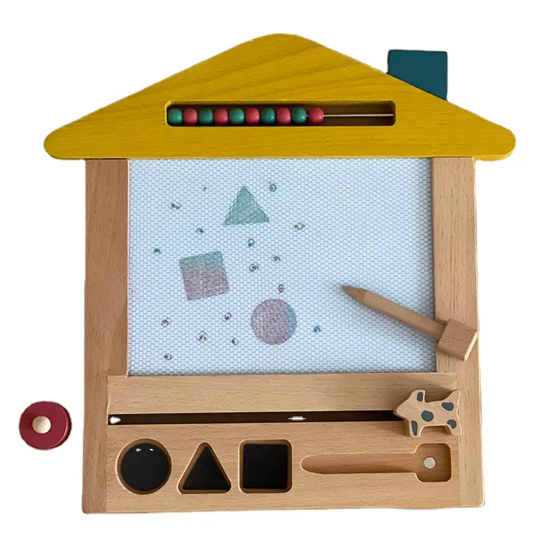 Wooden Children's Drawing Board Writing Painting Coloring Erasable Cartoon Household Multi-functional Graffiti Drawing Board