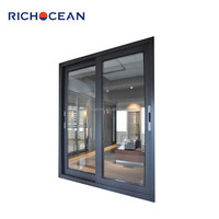 Ventana Corredera de Doble Vidrio Personalizable, Diseño Moderno, Marco de Aluminio, Resistente al Calor, para Entrada de Villa, Uso en Hoteles
