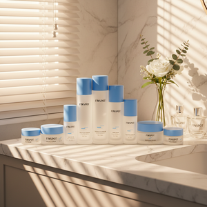 Ensemble de flacons cosmétiques en verre <span class=keywords><strong>FINSPOT</strong></span> avec bouchon bleu, emballage pour soins de la peau, tonique, lotion, crème - Product Image 1