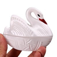 Pot à bonbons en verre sodocalcique Black Swan avec couvercle, style européen, pour snacks, fruits secs, décoration de salon