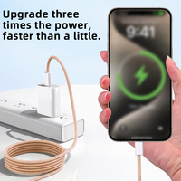 Câble de charge tressé en nylon 2M 60W à vente chaude, câble électrique, type C vers type C, câble de charge ultra-rapide 3A pour téléphone 15