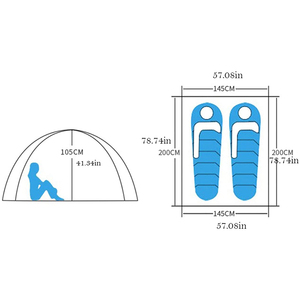 Mochila senderismo conveniente campamento familia a prueba de viento 2 Persona de <span class=keywords><strong>la</strong></span> tienda al aire libre de senderismo - Product Image 4